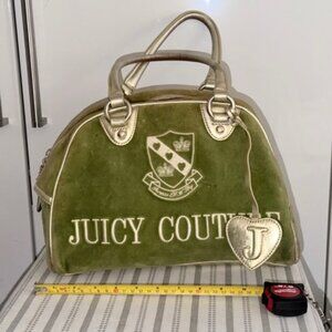 Juicy Couture velvet bag, vintage, green with gold